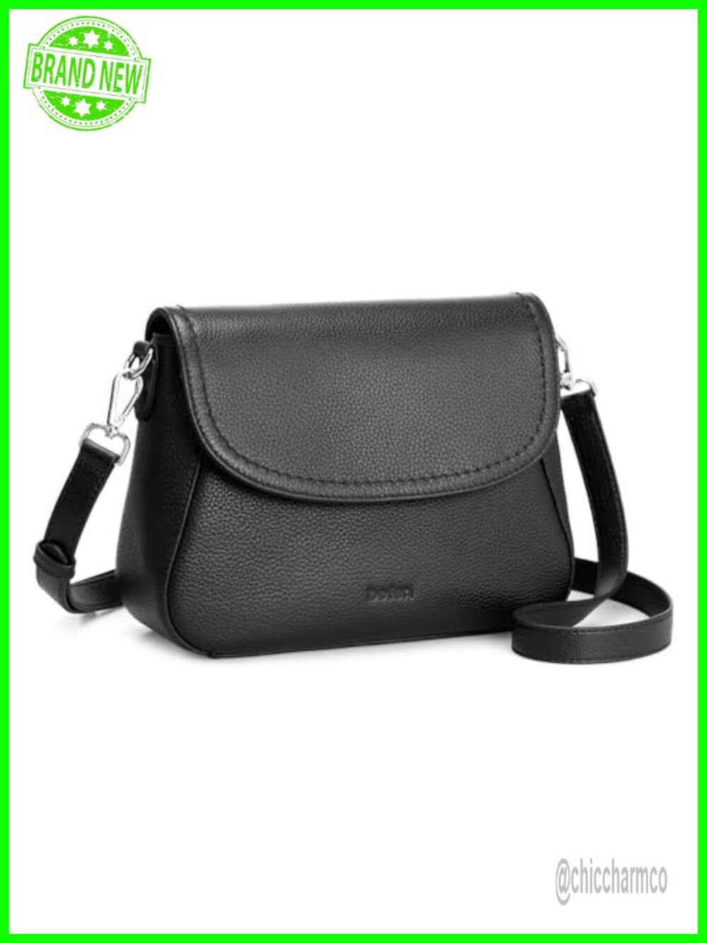 Genuine Leather RFID Blocking Saddle Crossbody Bag Small Flap Purse